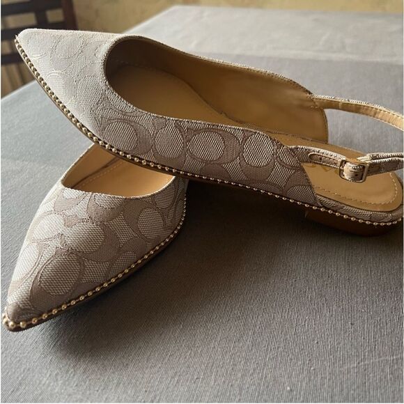NEW WITH BOX COACH VAE SKIMMER JACQUARD SLINGBACK FLATS SIZE 10 - Picture 5 of 12